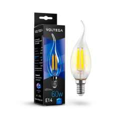 Лампа светодиодная Voltega E14 6W 4000К свеча на ветру VG10-CW1E14cold6W-F 7018