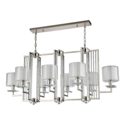 Подвесная люстра Crystal Lux Nicolas NICOLAS SP8 L1000 NICKEL/WHITE