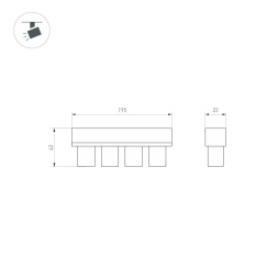 Трековый светильник Arlight MAG-ORIENT-KRATER-L195-12W Day4000 (BK, 25 deg, 48V, DALI) 037329