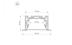 Профиль с экраном Arlight S2-LINIA69-F-2500 ANOD+OPAL 021177