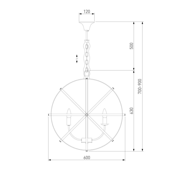 Подвесная люстра Eurosvet Santi 60139/6 хром Smart a058346