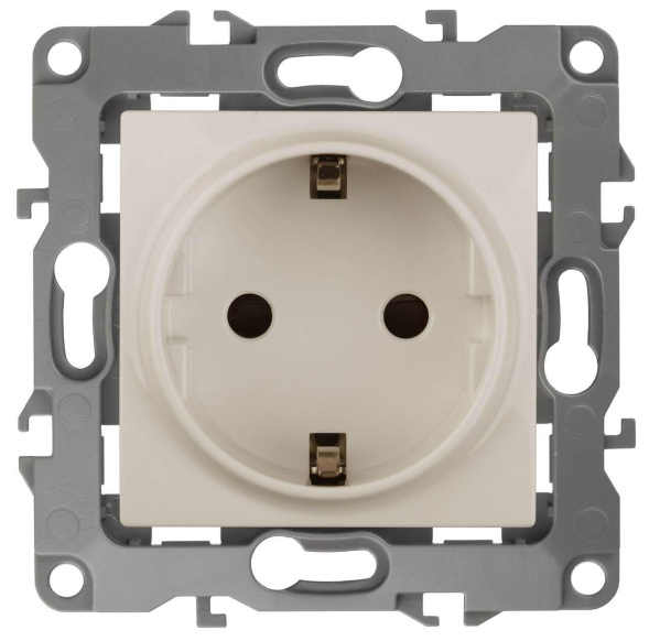 Розетка 2P+E Schuko со шторками Эра 12-2102-02 Б0014688