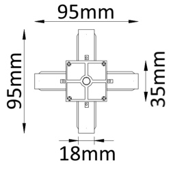 Соединитель X-образный (однофазный) Crystal Lux CLT 0.211 CLT 0.211 04 BL