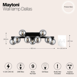 Настенный светильник Maytoni Dallas MOD547WL-09B