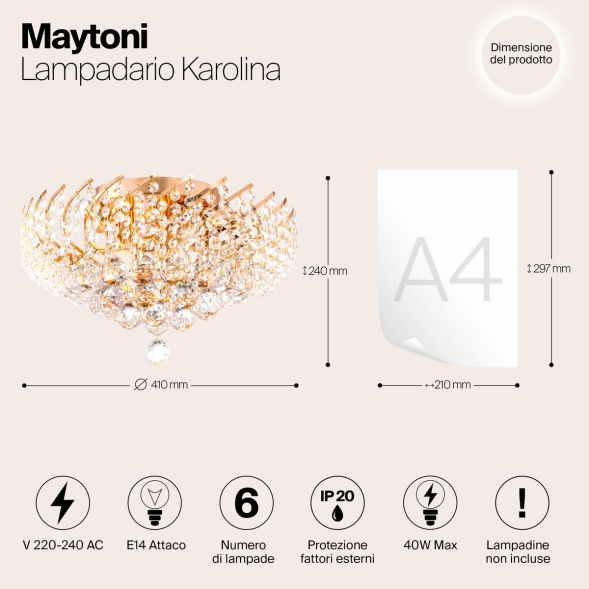 Потолочная люстра Maytoni Karolina DIA120-06-G