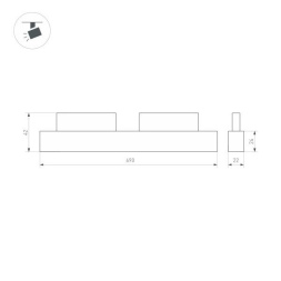 Трековый светильник Arlight Mag-Orient-Flat-L690-24W Warm3000 035570