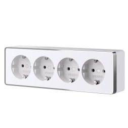Розетка четверная с заземлением и шторками Werkel Gallant (белый) W5072210 4690389218002 a071252