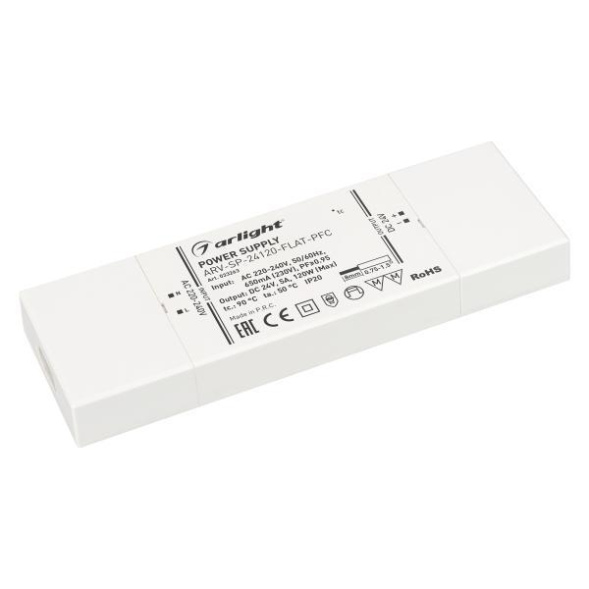 Блок питания Arlight ARV-SP-24120-Flat-PFC (24V, 5A, 120W) 033263