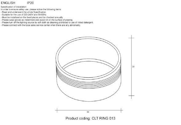 Декоративное кольцо внутреннее Crystal Lux CLT RING 013 WH