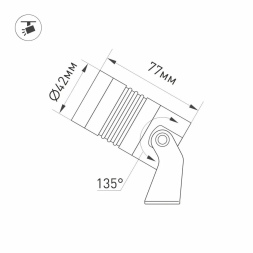 Прожектор Arlight ALT-RAY-R44-8W Warm3000 (DG, 33 deg, 230V) (Arlight, IP67 Металл, 3 года) 037787