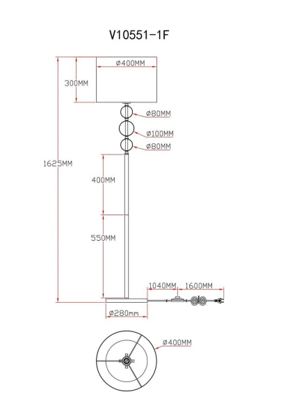 Торшер Moderli Brulee V10551-1F