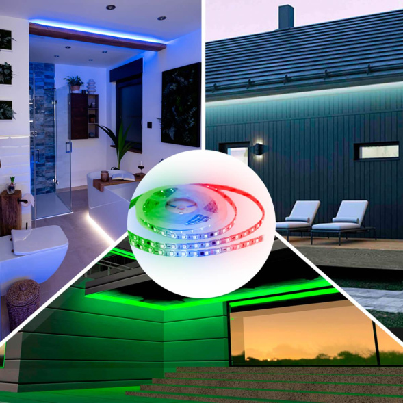 Комплект адресной светодиодной ленты Apeyron 24В 14,4Вт/м smd5050 60д/м IP65 5м RGB (адаптер питания, контроллер) 10-96