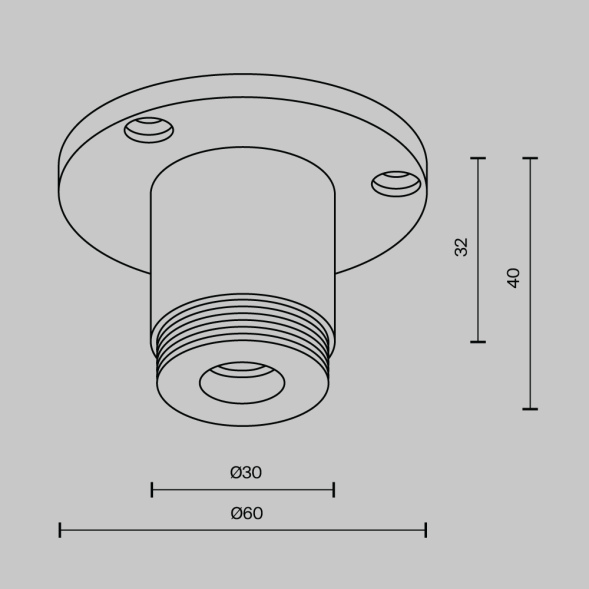 Основание с внешней резьбой без ввода питания Maytoni Shelf CA022BO-B