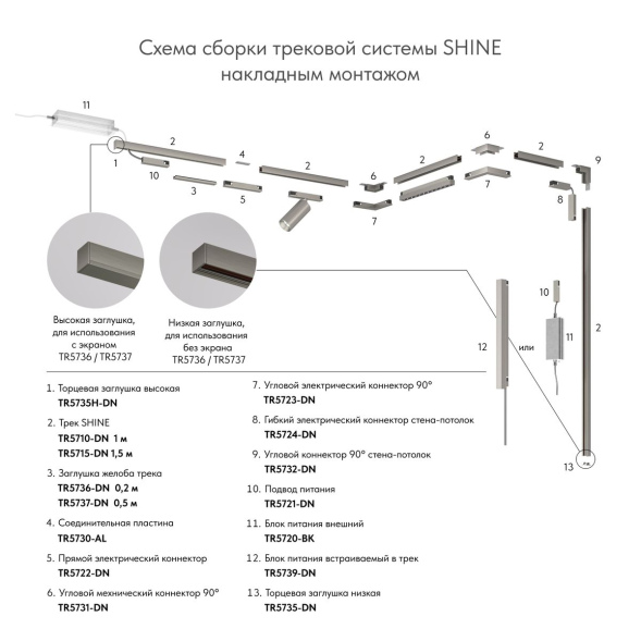Угол профиля Denkirs Shine base TR5731-DN
