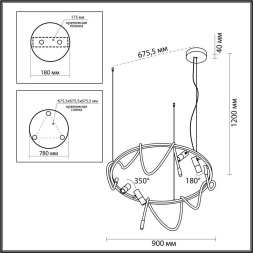 Подвесная люстра Odeon Light Corda 4397/55L