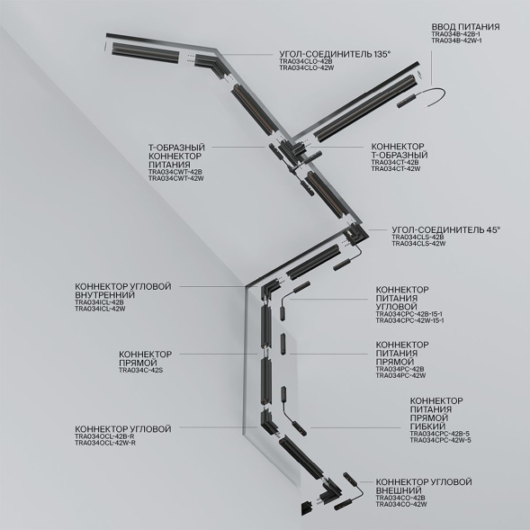 Шинопровод встраиваемый магнитный Maytoni Technical Exility Busbur TRX034-422B