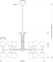 Люстра на штанге Kutek Bari BAR-ZW-6 (Z)