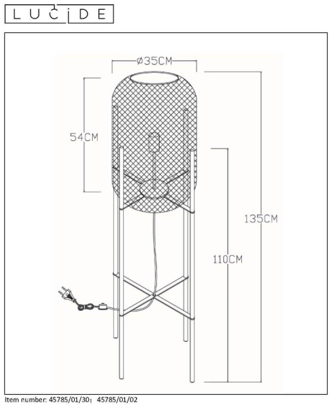 Торшер Lucide MESH 45785/01/30