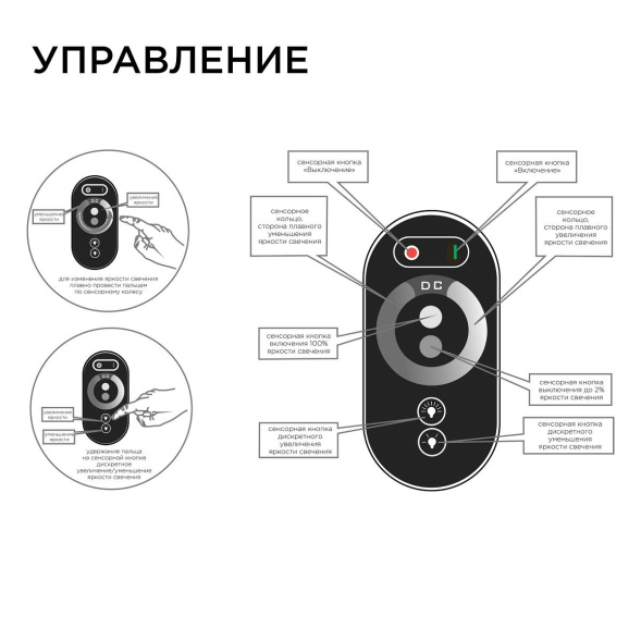 Диммер для светодиодной ленты Apeyron 12/24В 288/576Вт пульт 04-31