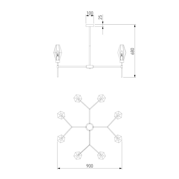 Люстра на штанге Eurosvet Prism 60143/8 хром a061940