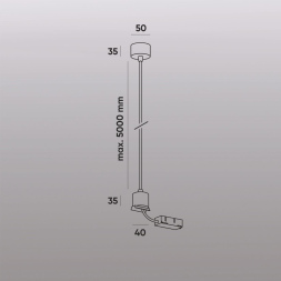 Подвод питания для подвесного монтажа трека Denkirs Smart Base TR2124-WH