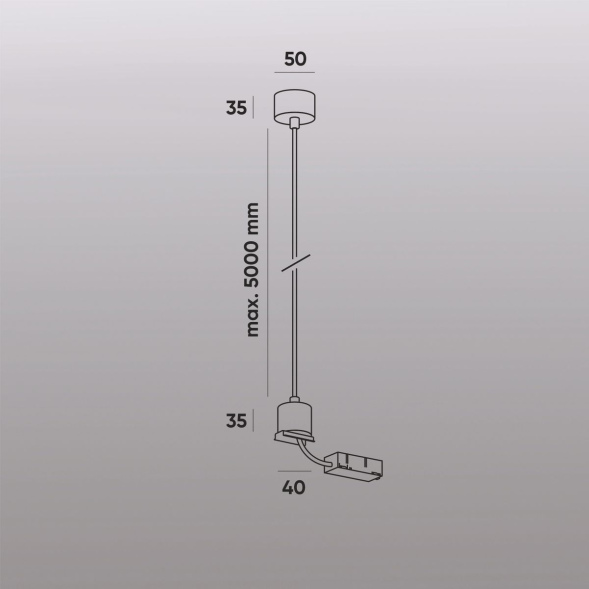Подвод питания для подвесного монтажа трека Denkirs Smart Base TR2124-WH