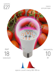Фитолампа для растений светодиодная ЭРА E27 10W 1310K FITO-10W-RB-E27 Б0050600